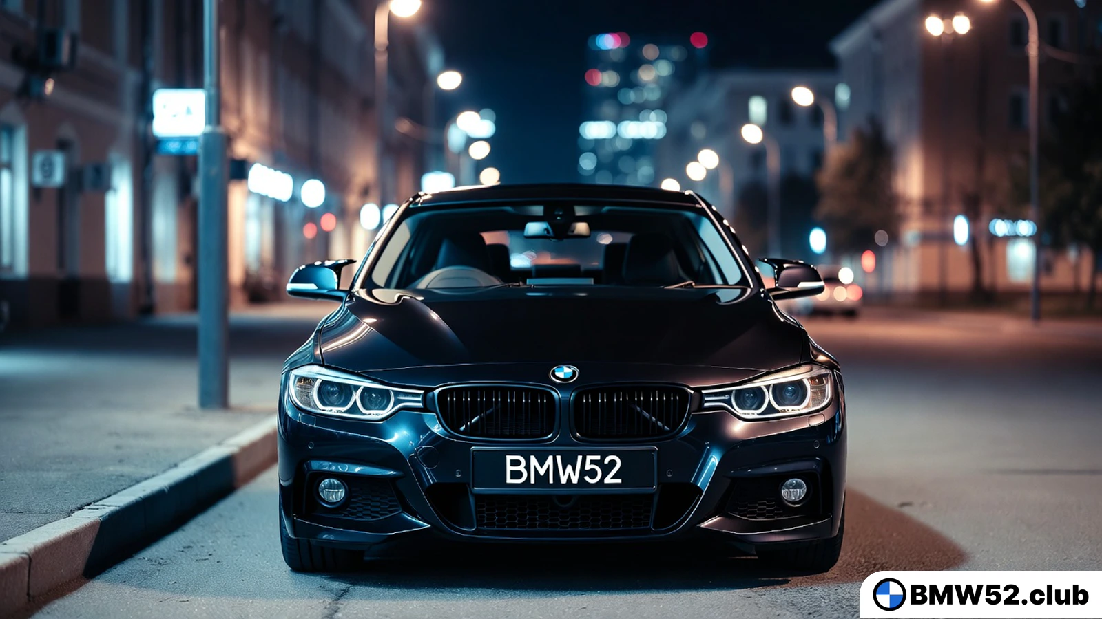 БМВ в городе ночью BMW в городе ночью