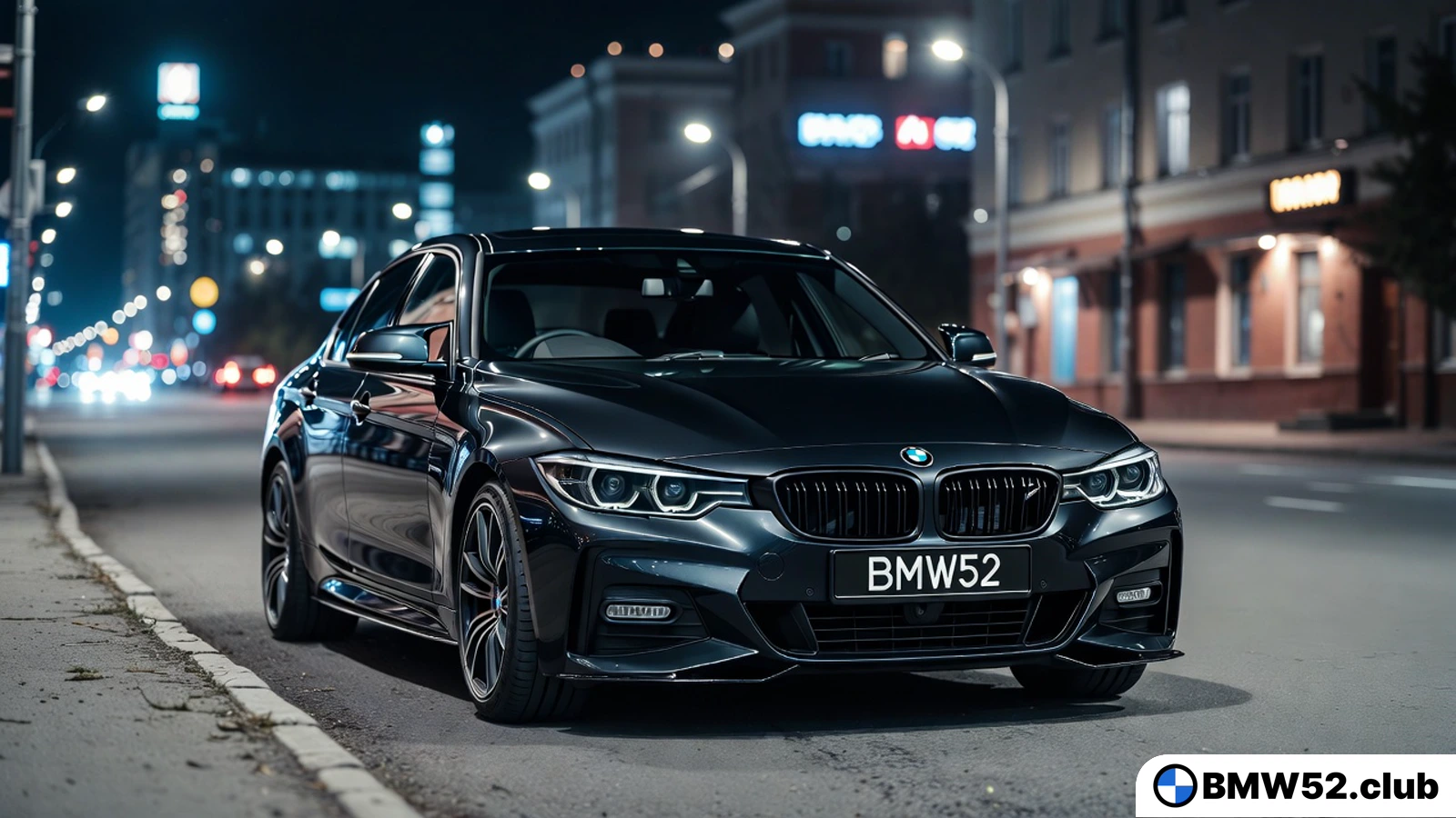 Фото машины BMW ночью