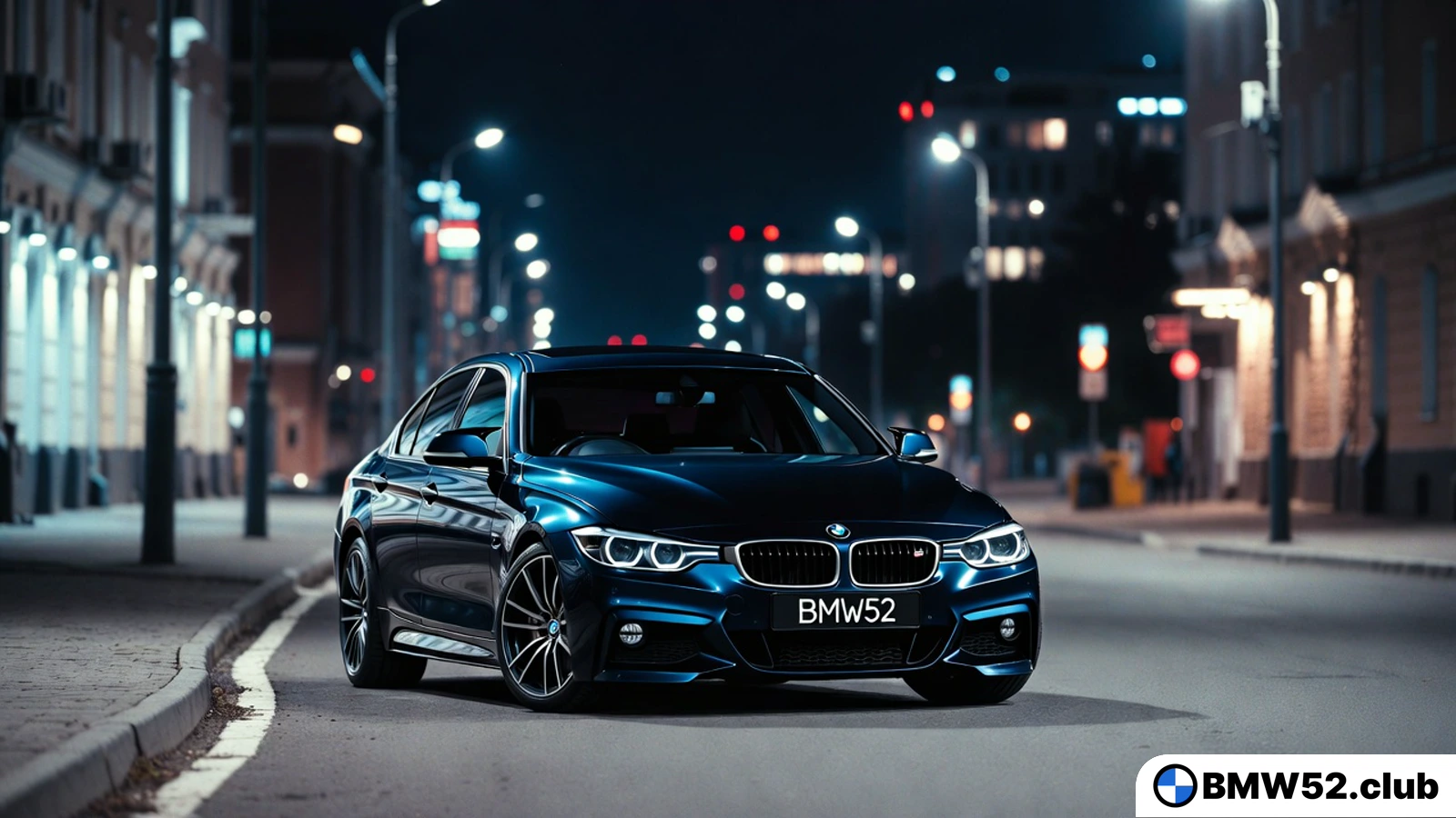 Фара БМВ ночью Фара BMW ночью