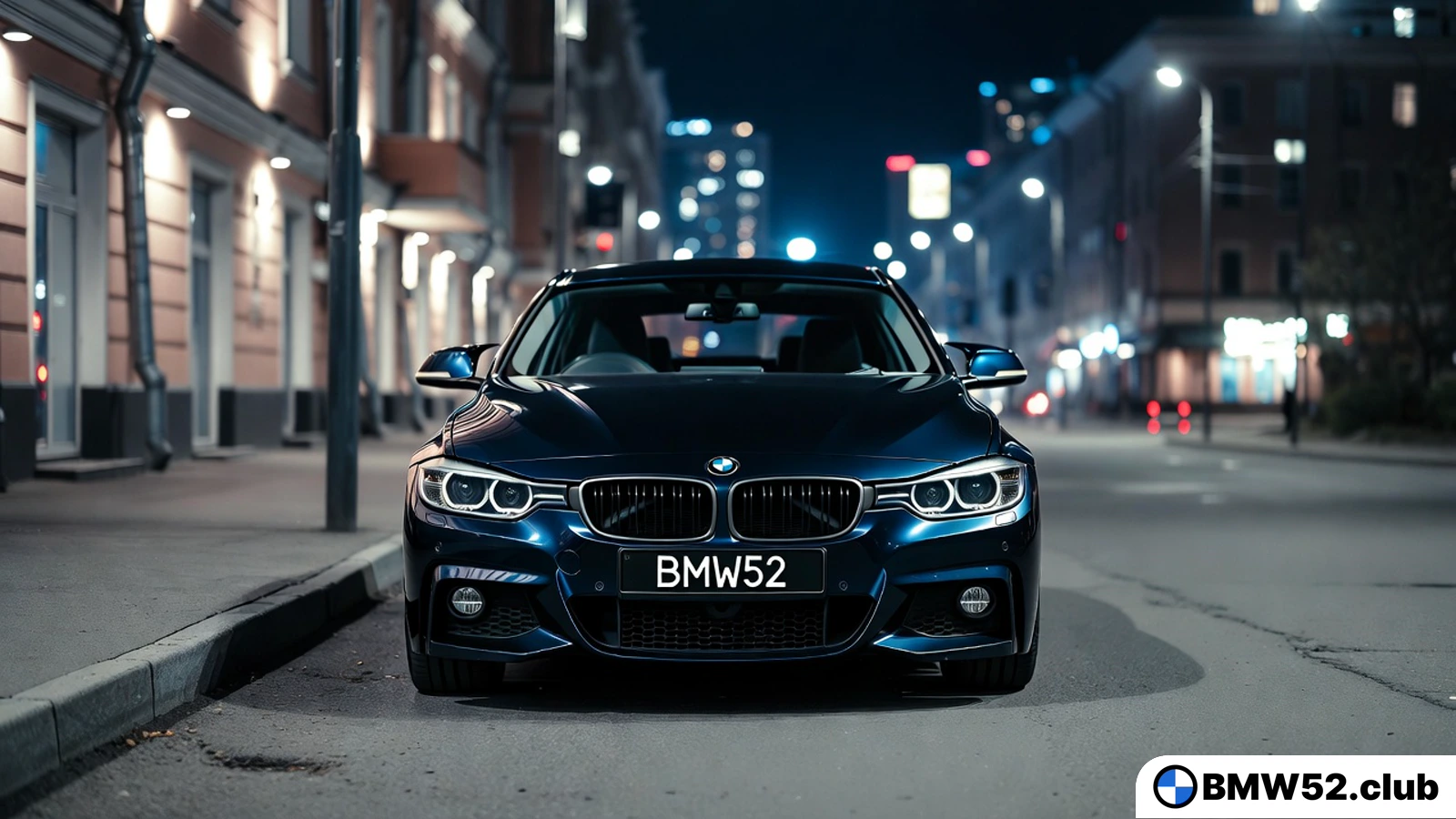 Машина БМВ ночью Машина BMW ночью